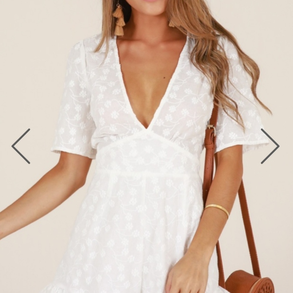 White polka dot romper showpo
